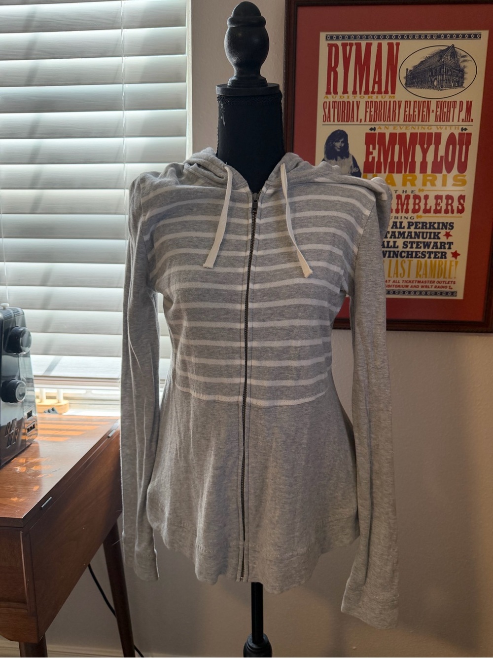 Gray & White Hoodie